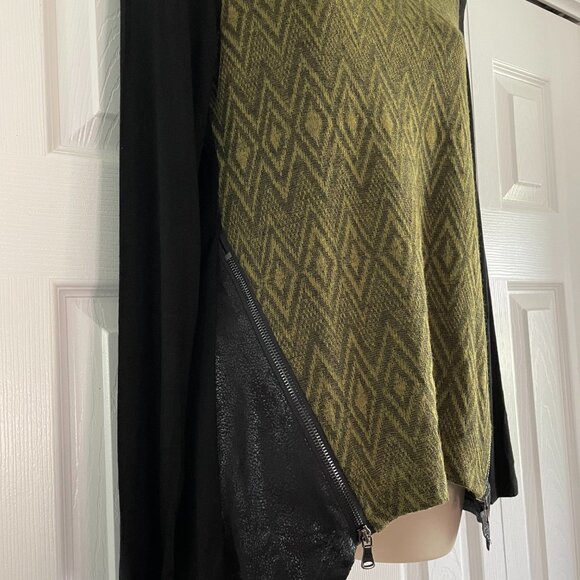 Patrizia Luca Sleek Knit Long Sleeve Top Zipper flare sides - NWT - Picture 6 of 14